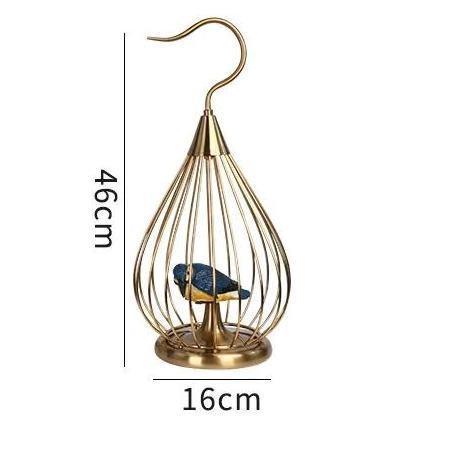 Golden Metal Birdcage Decor - waseeh.com