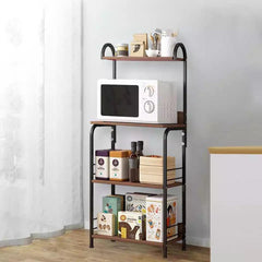 The wooden & Metal Storage Shelf Rack (4 Tier) - waseeh.com