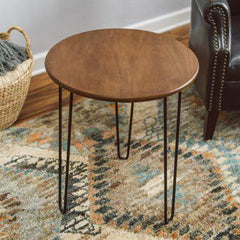 Sumptuous Wooden Top Hairpin Legs Side Center Table (Light) - waseeh.com