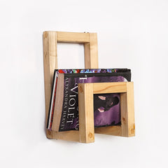 Serpentine Solid Wood Book Organzier Floating Shelve Decor - waseeh.com