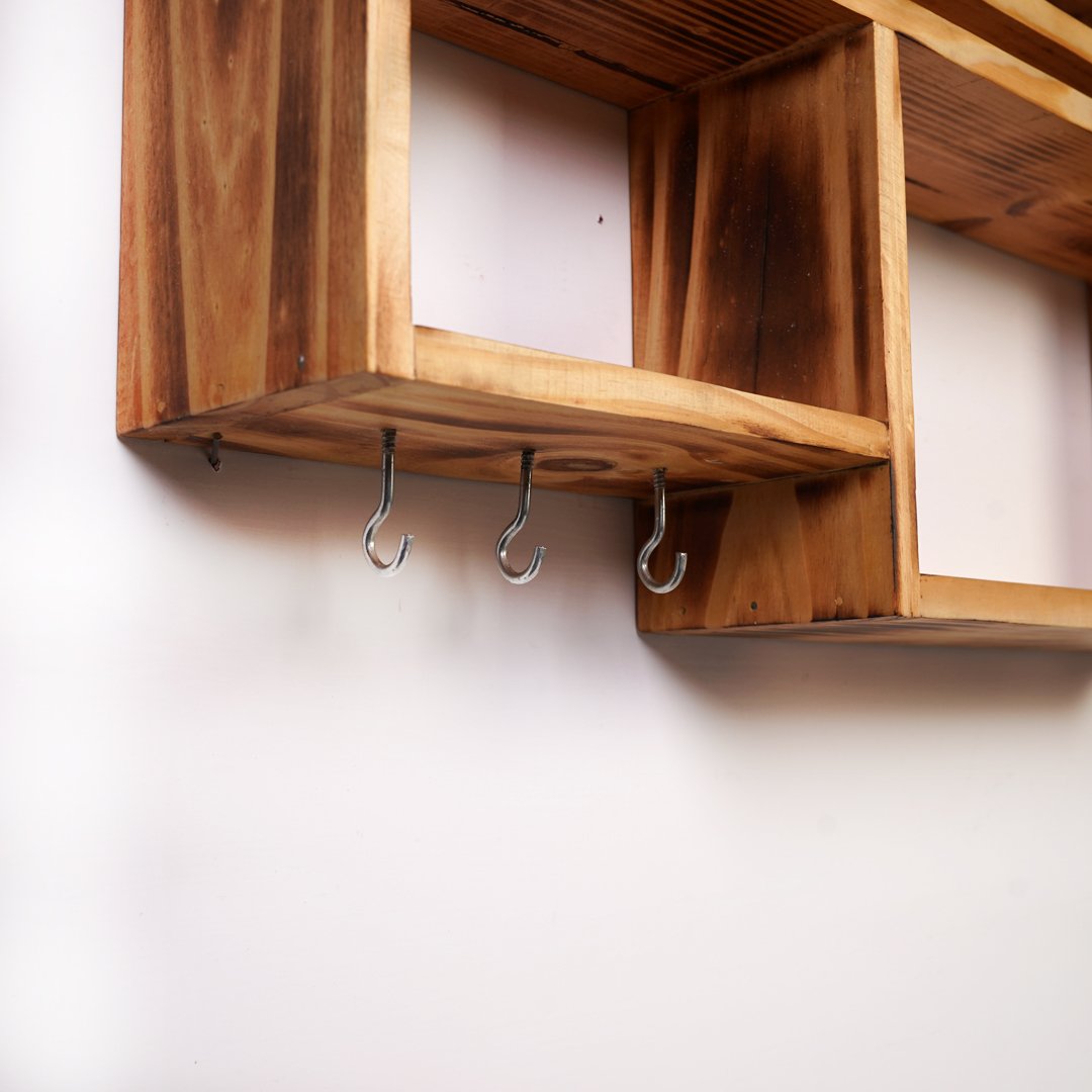 Solid Wood Kitchen Floating Rack Shelve - waseeh.com