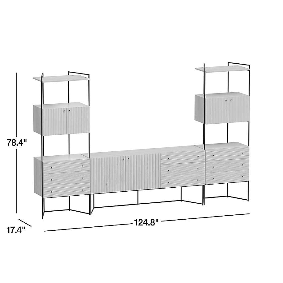 Eviez Living Lounge LED Media Console Storage Bookcases Rack Mdf