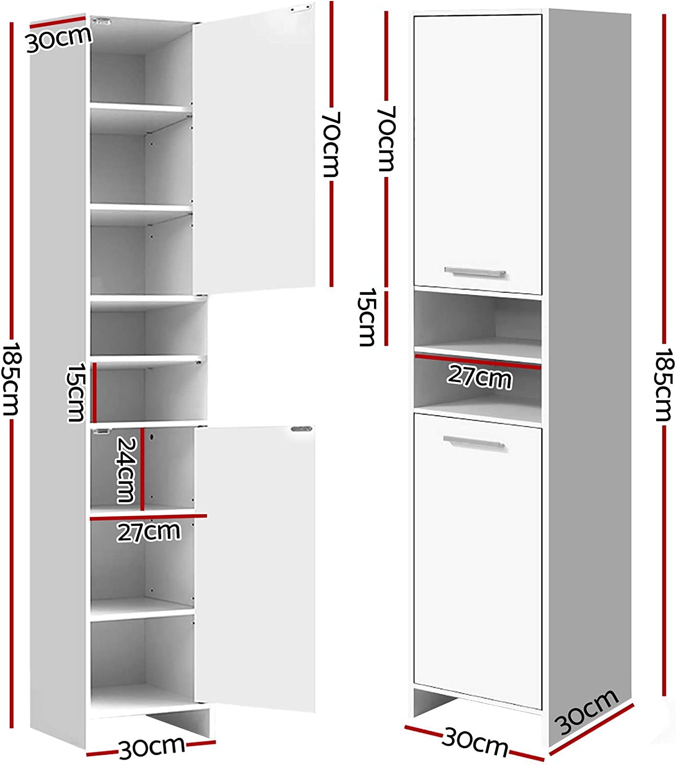 Double Cabinet Bathroom Rack - waseeh.com