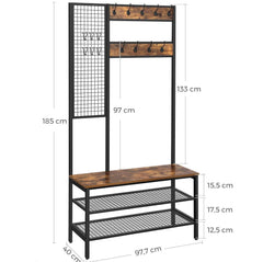 Digte Large Coat Clothes Shoes Storage Hanging Clothes Stand Rack With Grid