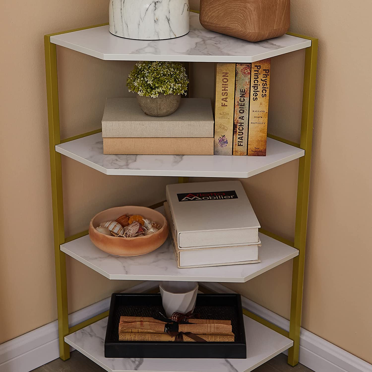 Banishe Corner Organizer Bookcase Storage Rack - waseeh.com