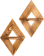 Geometric Wall Wooden Shelf (Set of 2)