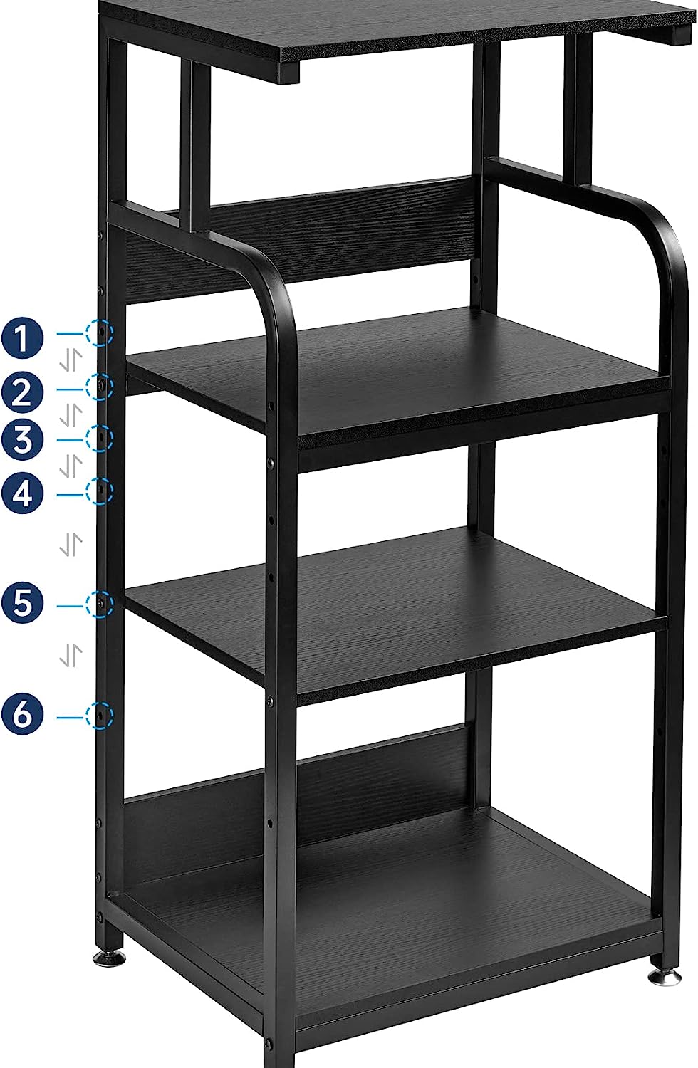 Printer Stand with Adjustable Storage Shelf, Large Tall Printer Table with Wheels - waseeh.com