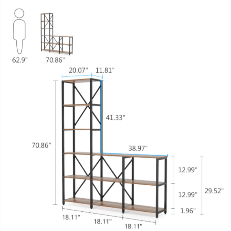 Kang Bookcase Shelve Organizer Storage Rack Decor - waseeh.com