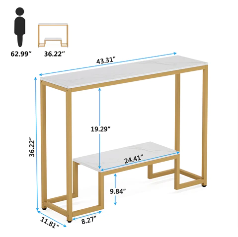 Concourse Lounge Living Room Entryway Organizer Console Table - waseeh.com