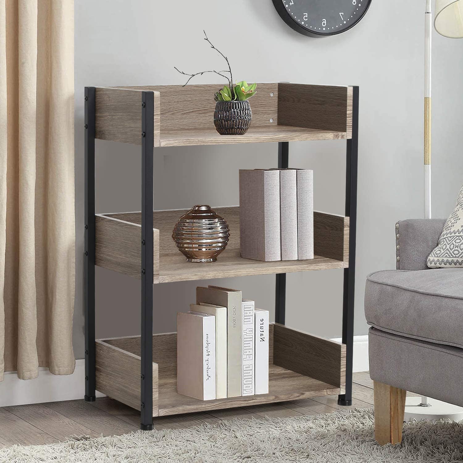 VECELO Organizer Lounge Bookcase Shelve Storage Rack Decor - waseeh.com