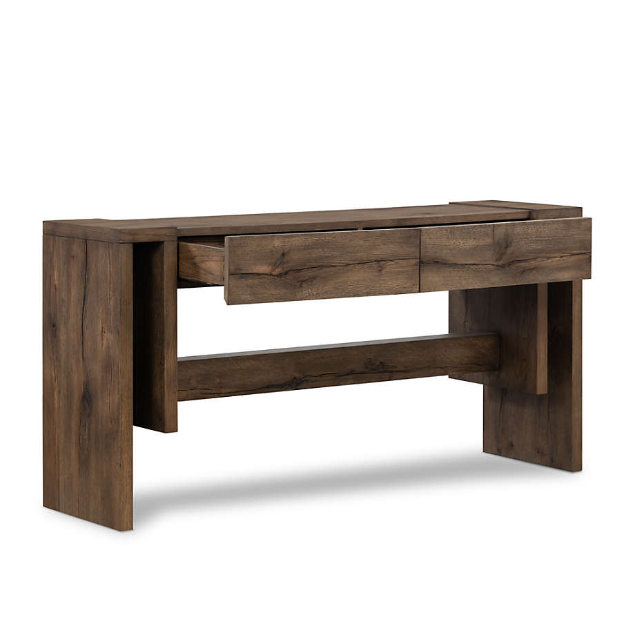 Cleavo Rectangular Living Lounge Storage Hallway Console Table (Solid Wood)