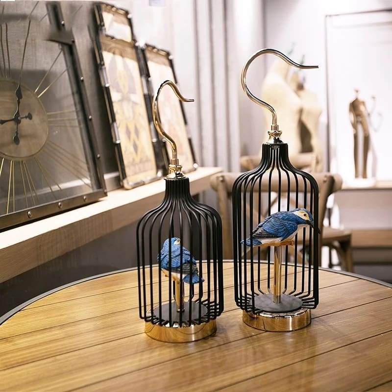 Golden Metal Birdcage Decor - waseeh.com