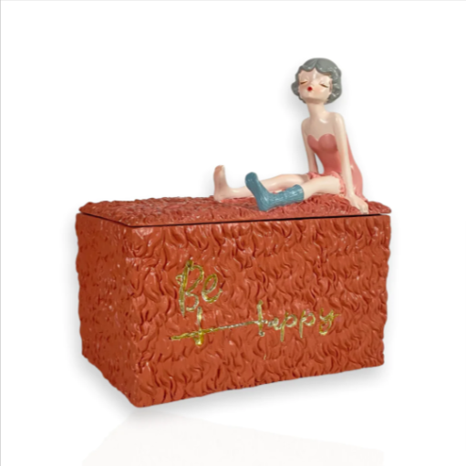 Resin Girl Tissue Box - waseeh.com