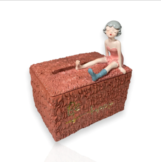 Resin Girl Tissue Box - waseeh.com