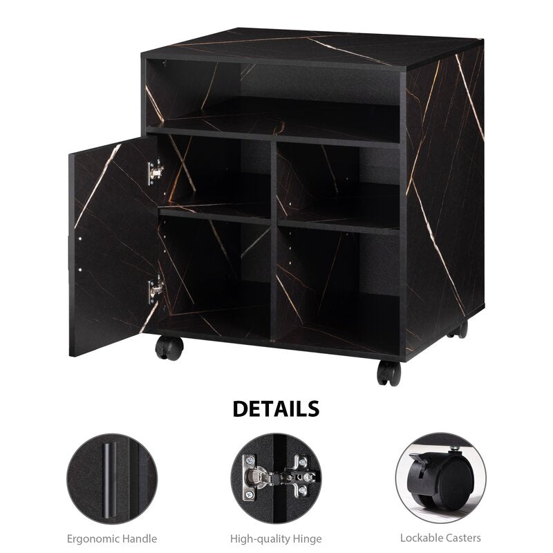 Fortune Rolling Wheel Cabinet Side Table Home Office Trolley - waseeh.com