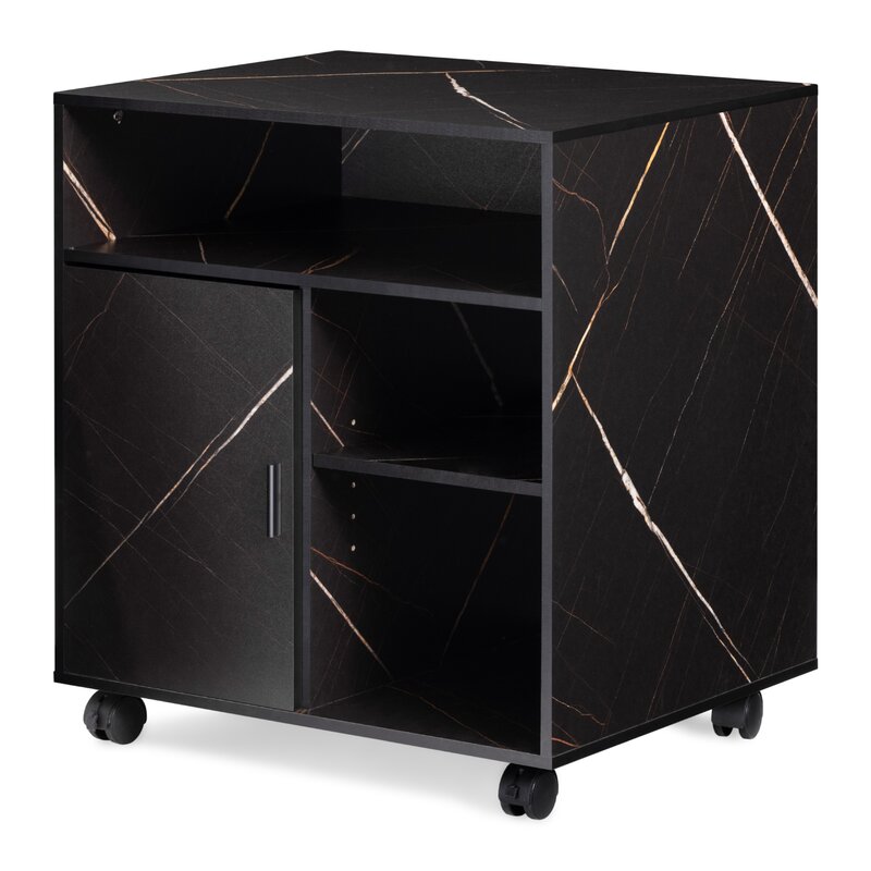 Fortune Rolling Wheel Cabinet Side Table Home Office Trolley - waseeh.com