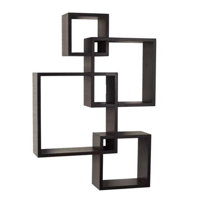 Espresso Square Living Lounge Bedroom Floating Shelve Decor - waseeh.com