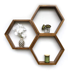 Hexagonal Wooden Shelves - waseeh.com