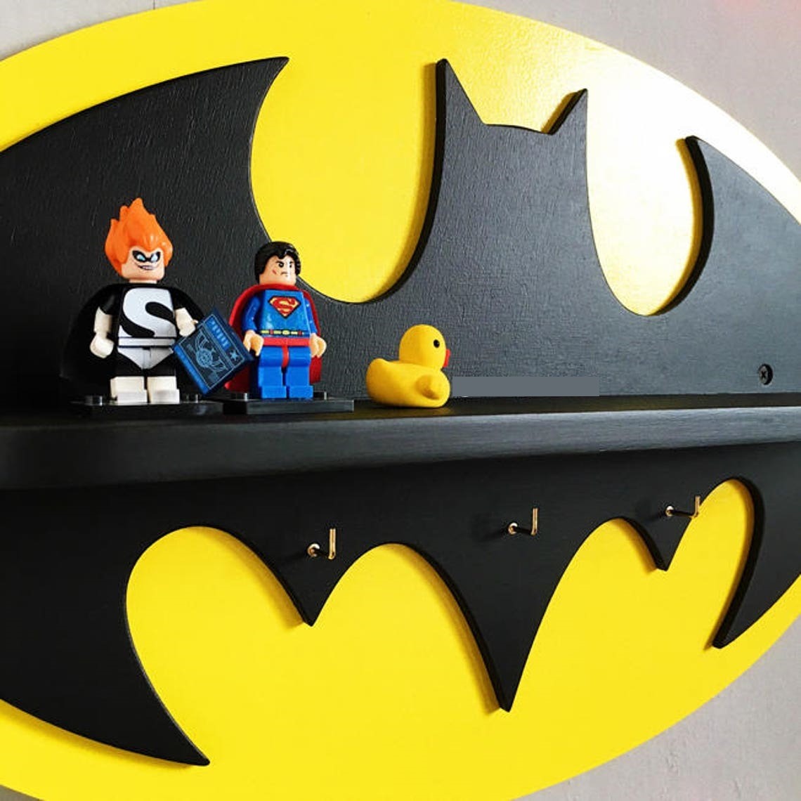 The Flaxen Batman DC Kids Bedroom Floating Shelve Decor - waseeh.com