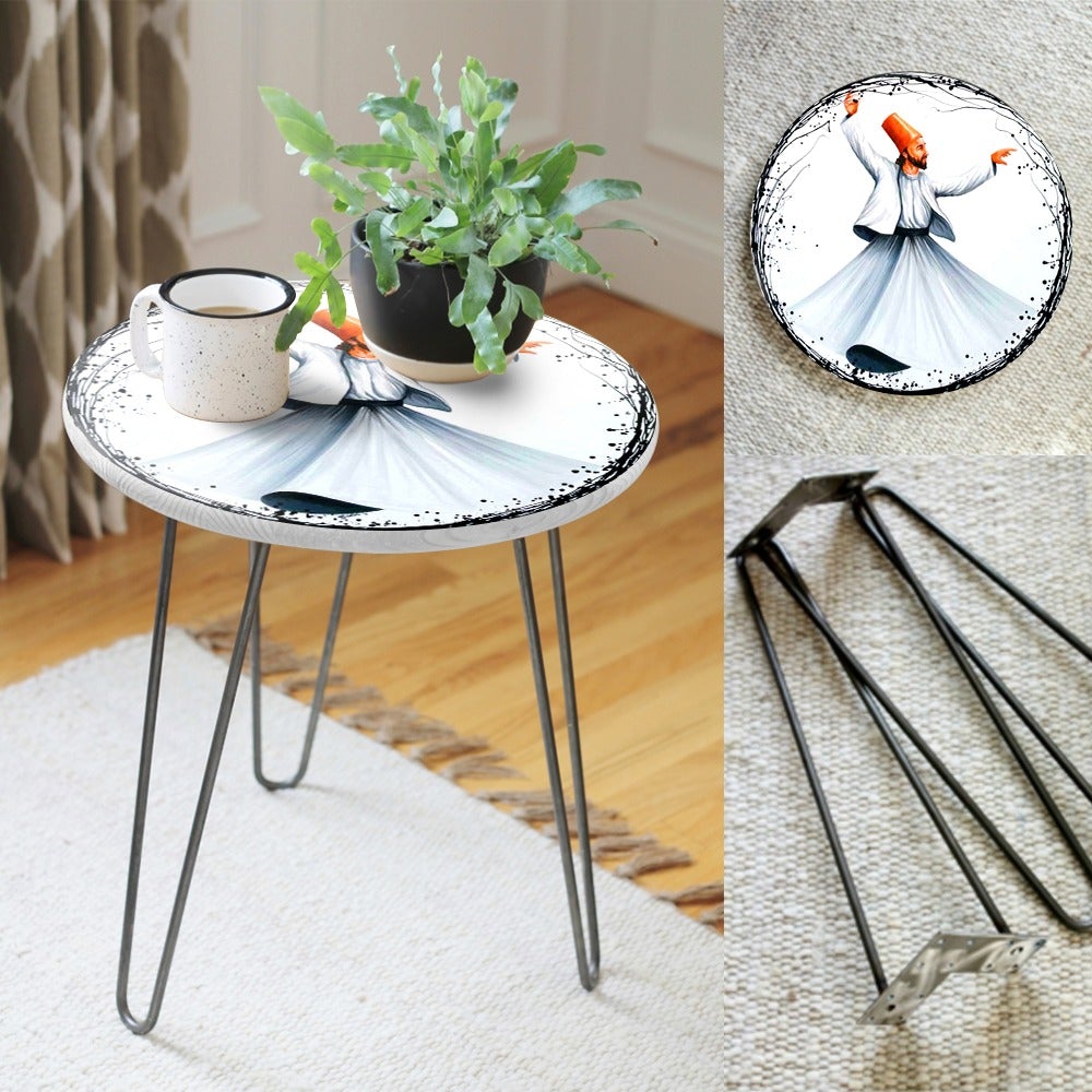 Sufi & Ballet Whirls Living Lounge Center Side Hairpin Table - waseeh.com