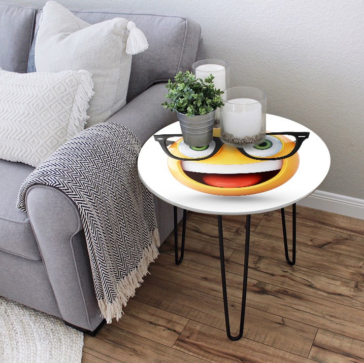 Character Emojis Living Lounge Center Side Hairpin Table - waseeh.com