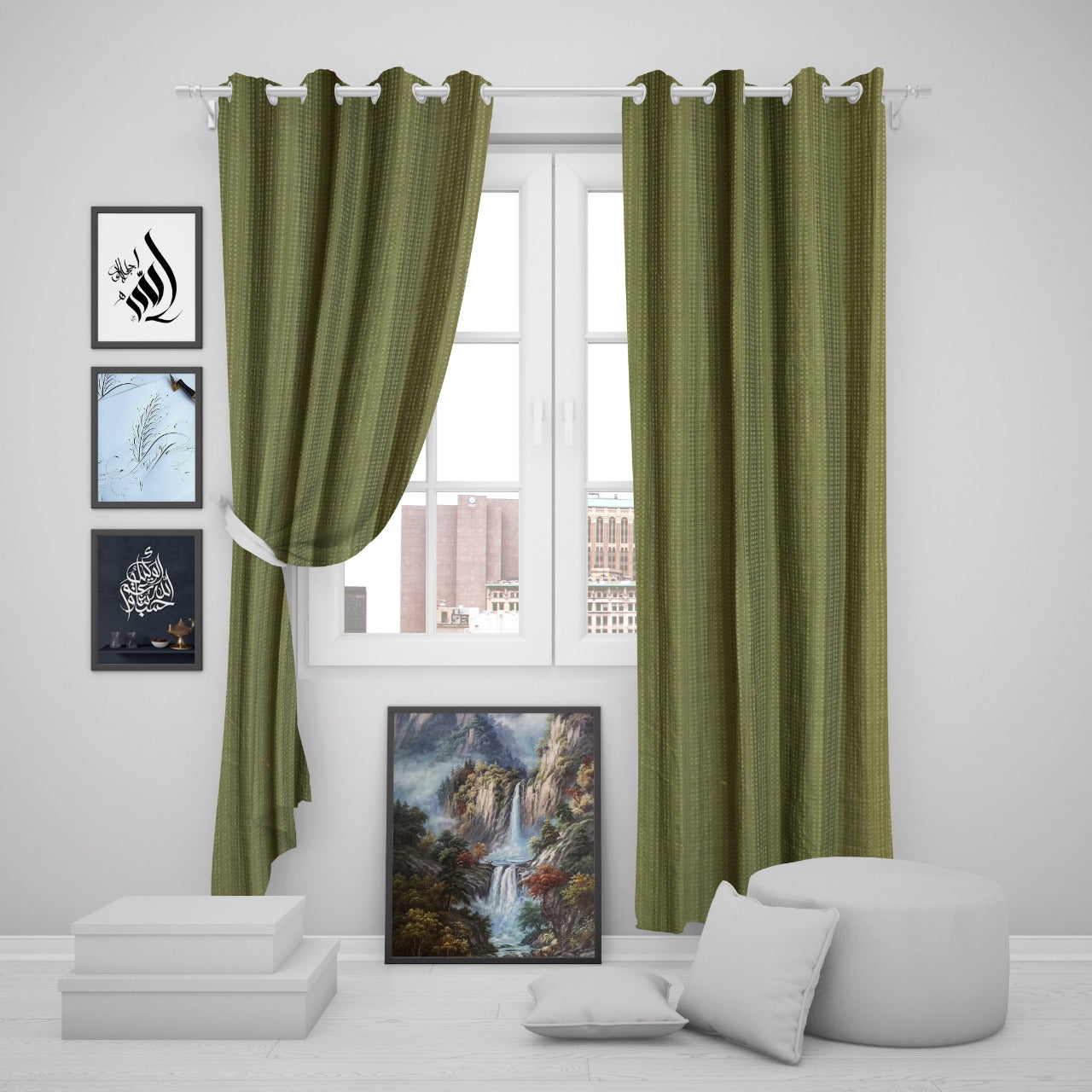 Ochre Eyelet Curtains - waseeh.com