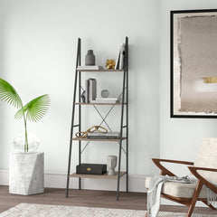 Ladder Curvy Bookcase Shelve Organizer Storage Rack Decor - waseeh.com