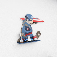 Captain America Marvel Kids Bedroom Floating Organizer Shelve Decor - waseeh.com