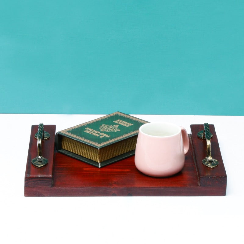 Majestic Solid Wood Kitchen Guest Snack Tea Serving Tray - waseeh.com