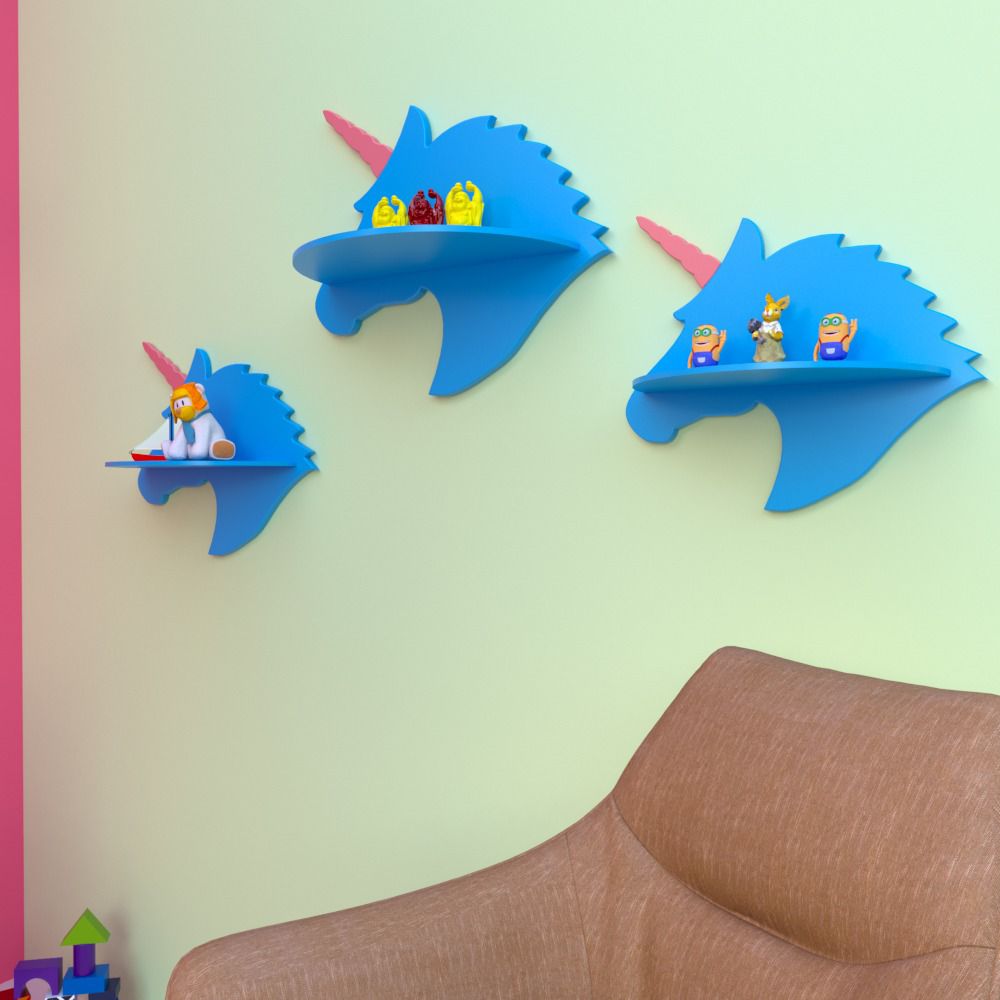 Unicorn Kids Bedroom Floating Organizer Shelves Decor (Set of 3) - waseeh.com