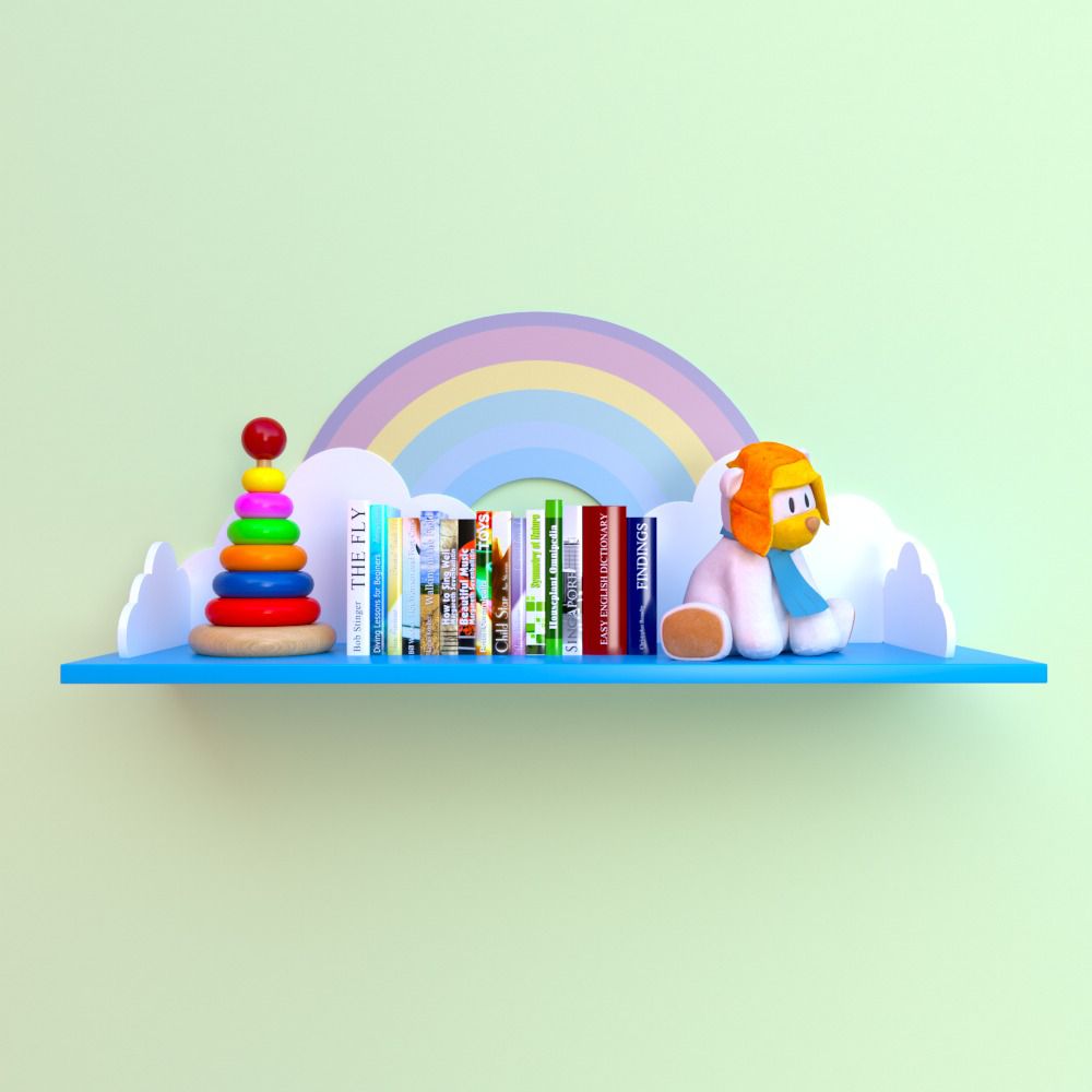 Rainbow Land Kids Bedroom Floating Shelve Decor - waseeh.com