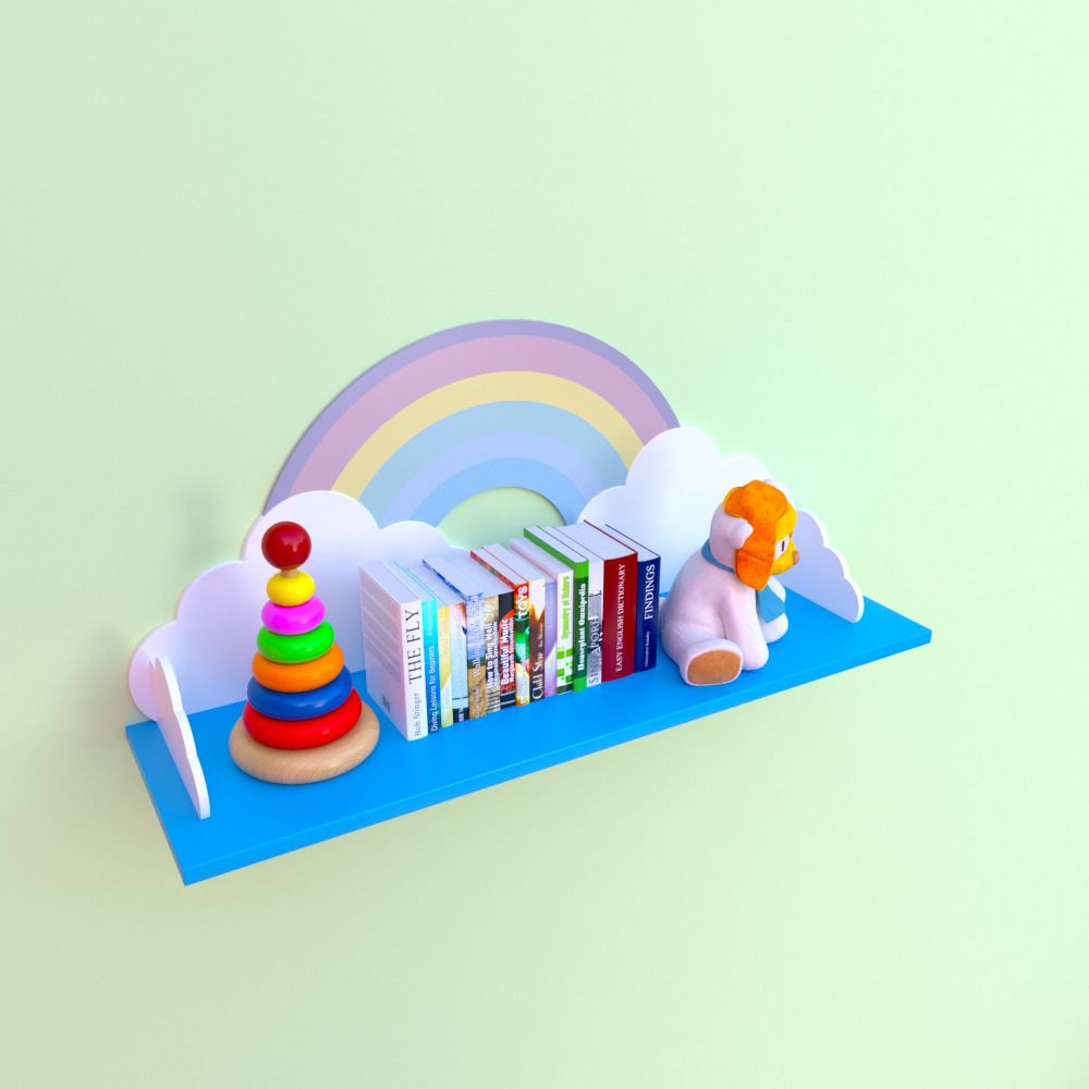 Rainbow Land Kids Bedroom Floating Shelve Decor - waseeh.com