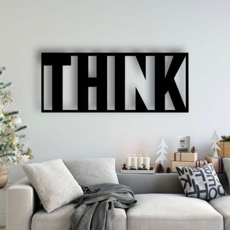 "Think" Motivation Wall Caption Lounge Bedroom Decor - waseeh.com