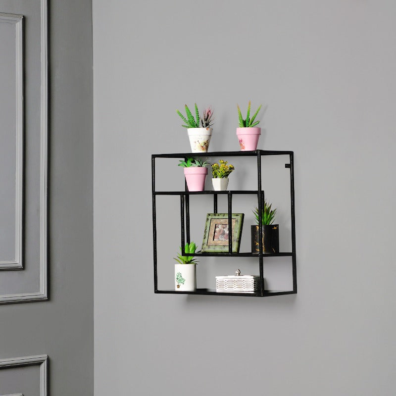 Wall-Mounted "Square Shaped" Floating Metal Storage Shelve Frame Decor - waseeh.com