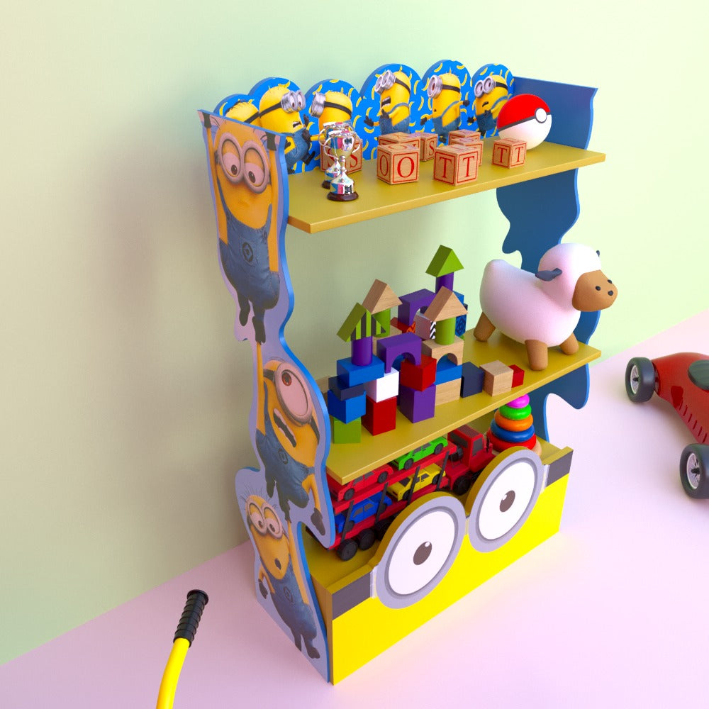 Minions Land Bookcase Shelve Kids Bedroom Rack Decor - waseeh.com