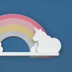 Rainbow Unicorn Kids Bedroom Floating Shelve Decor - waseeh.com