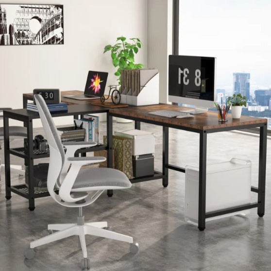 Marsida Living Room Office Wide Organizer Work Station Desk - waseeh.com