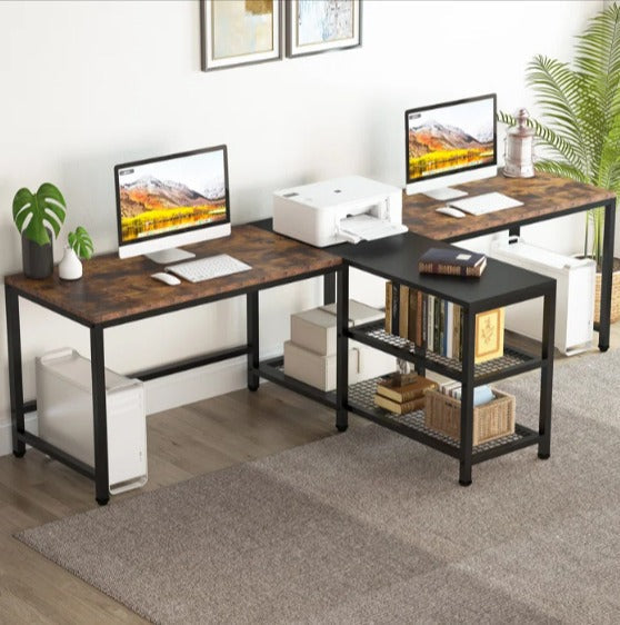 Marsida Living Room Office Wide Organizer Work Station Desk - waseeh.com