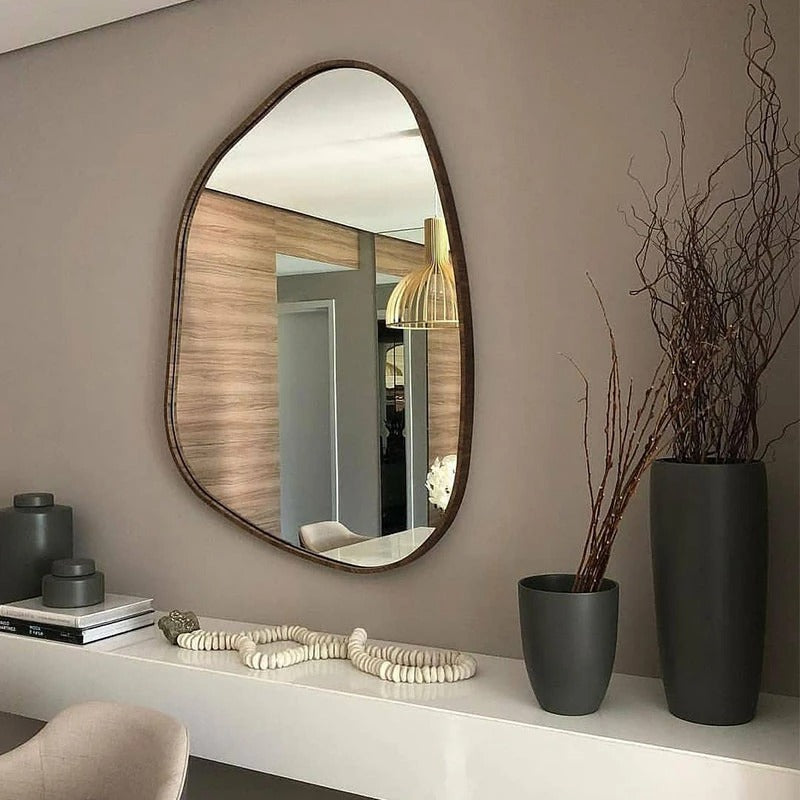 Banheiro Irregular Wall Mounted Hanging Bath Bedroom Hallway Mirror Decor - waseeh.com