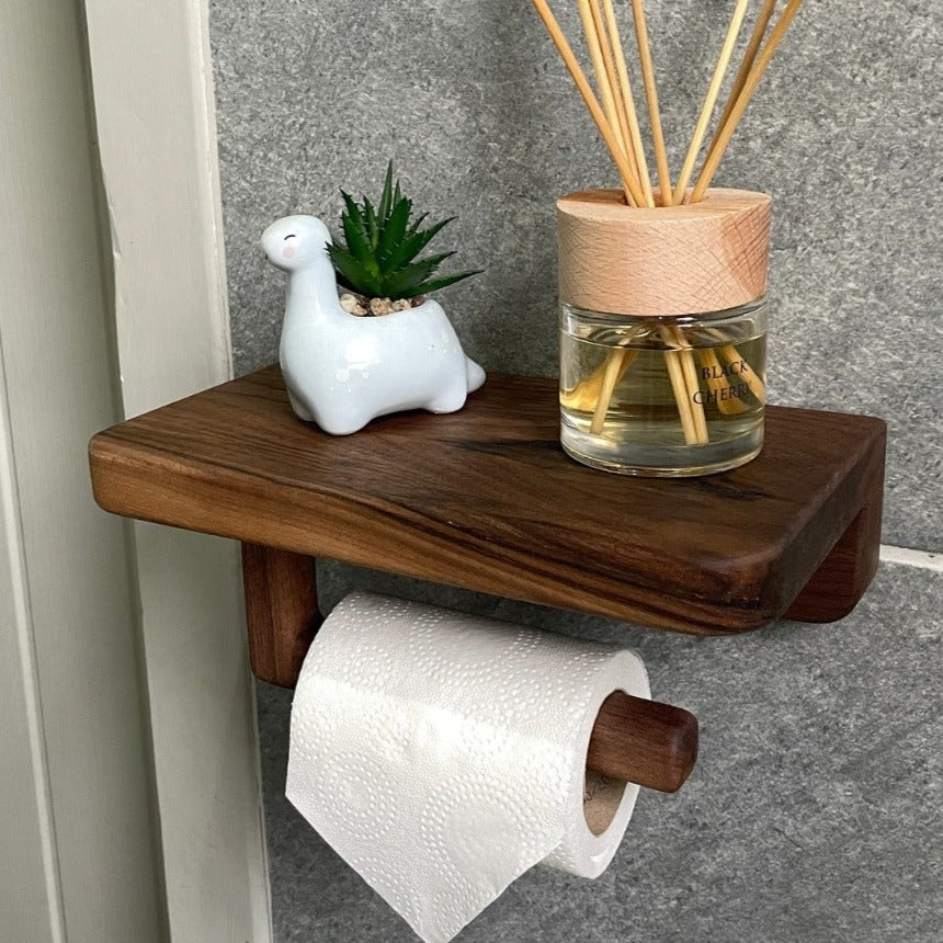 Wall Mounted Wooden Tissue Organizer Shelve