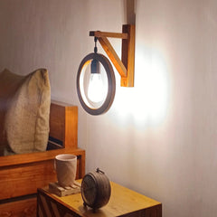 Halo Circle Wooden Wall Light Wall Hanging Lamp