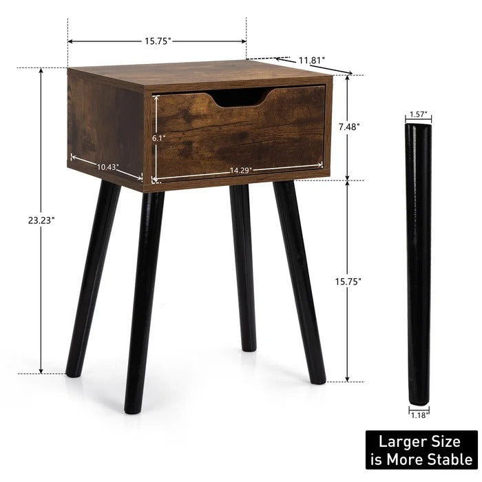 Exisistior Nightstand Bedside Table With Drawer