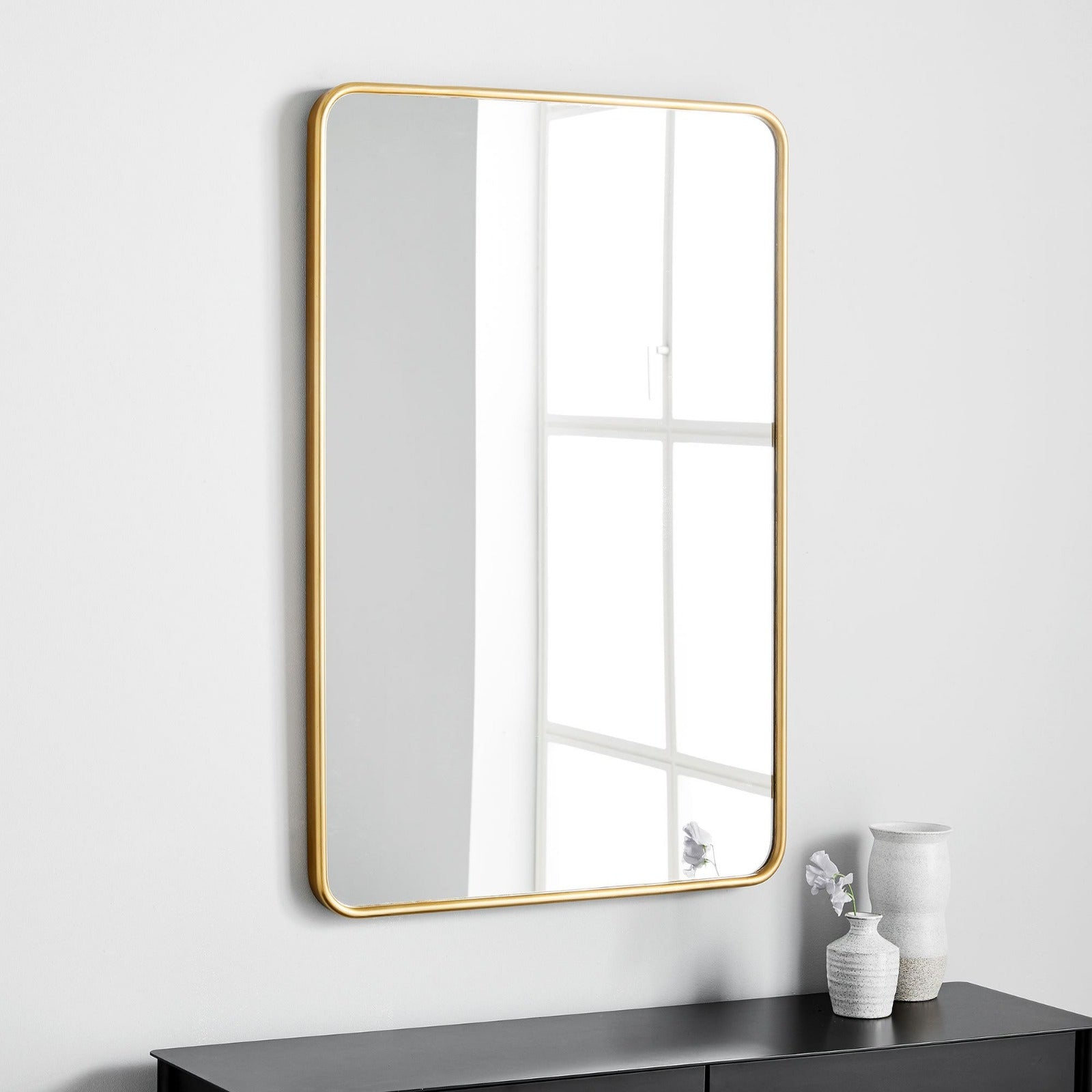 Faired Living Lounge Wall Hanging Mirror Home Decor