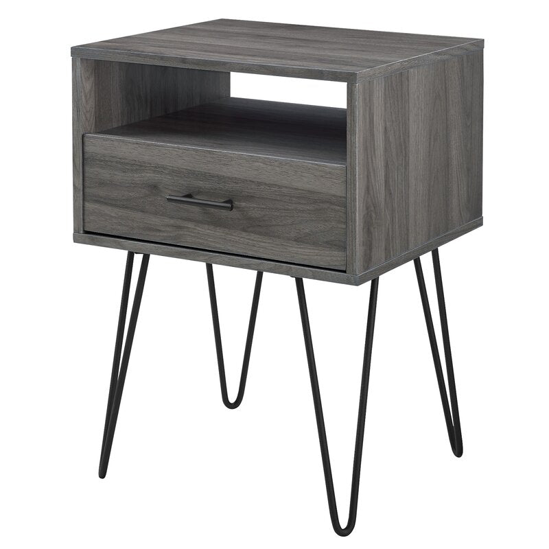 Rustic Living Lounge Coffee Center Side Hairpin Side Table (Greyish Cloud) - waseeh.com