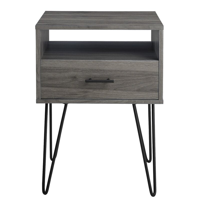 Rustic Living Lounge Coffee Center Side Hairpin Side Table (Greyish Cloud) - waseeh.com