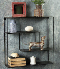 Wall-Mounted "Square Shaped" Floating Metal Storage Shelve Frame Decor - waseeh.com