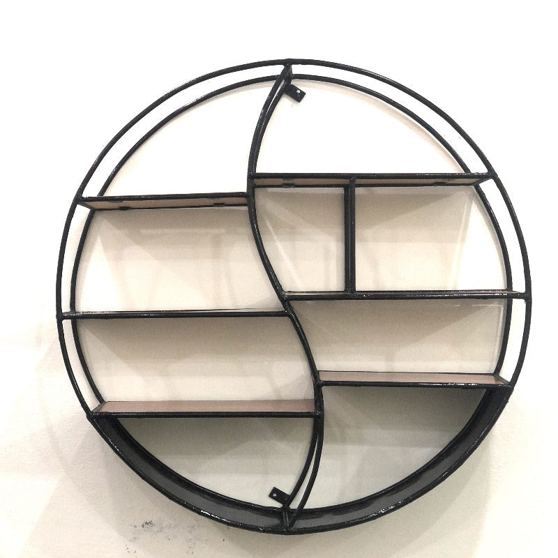 Wall-Mounted "YIN YANG" Metal Storage Floating Shelve Frame Decor - waseeh.com