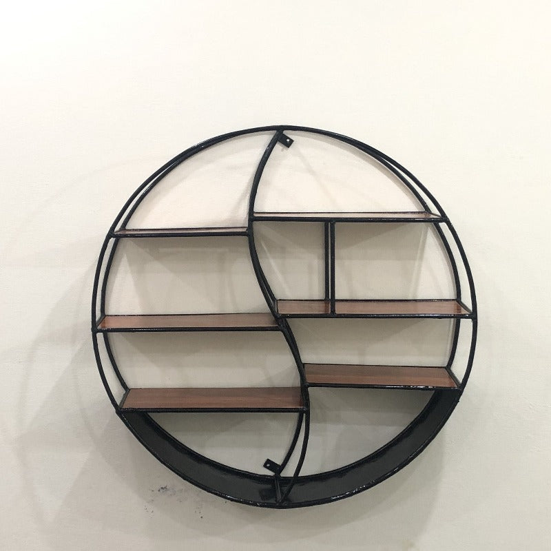 Wall-Mounted "YIN YANG" Metal Storage Floating Shelve Frame Decor - waseeh.com