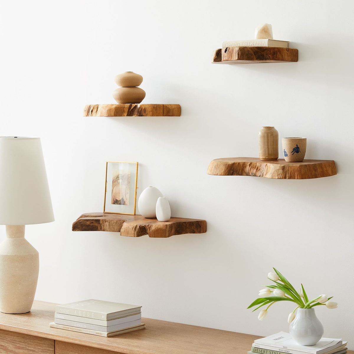 Takara Living Lounge Floating Shelves (Set of 2) - Every Set is Unique